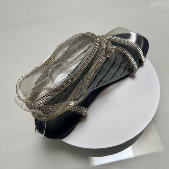 Women's Clear Plastic Wrap-up Flat Sandals With Open Toe - Blk/Clear/Cry - 7.5US - Picture 6 of 14